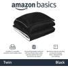 imageAmazon Basics 3 Piece Bedding Set Micromink Sherpa UltraSoft Warm All Season Comforter King Navy Blue SolidBlack