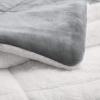 imageAmazon Basics 3 Piece Bedding Set Micromink Sherpa UltraSoft Warm All Season Comforter King Navy Blue SolidCharcoal