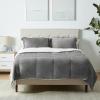 imageAmazon Basics 3 Piece Bedding Set Micromink Sherpa UltraSoft Warm All Season Comforter King Navy Blue SolidCharcoal