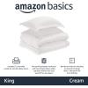 imageAmazon Basics 3 Piece Bedding Set Micromink Sherpa UltraSoft Warm All Season Comforter King Navy Blue SolidCream