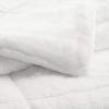 imageAmazon Basics 3 Piece Bedding Set Micromink Sherpa UltraSoft Warm All Season Comforter King Navy Blue SolidCream