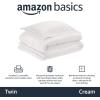 imageAmazon Basics 3 Piece Bedding Set Micromink Sherpa UltraSoft Warm All Season Comforter King Navy Blue SolidCream