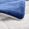 imageAmazon Basics 3 Piece Bedding Set Micromink Sherpa UltraSoft Warm All Season Comforter King Navy Blue SolidNavy Blue