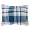 imageAmazon Basics 3 Piece Bedding Set Micromink Sherpa UltraSoft Warm All Season Comforter King Navy Blue SolidNavy Plaid