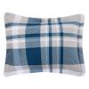 imageAmazon Basics 3 Piece Bedding Set Micromink Sherpa UltraSoft Warm All Season Comforter King Navy Blue SolidNavy Plaid