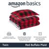 imageAmazon Basics 3 Piece Bedding Set Micromink Sherpa UltraSoft Warm All Season Comforter King Navy Blue SolidRed Buffalo Plaid