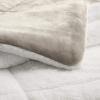 imageAmazon Basics 3 Piece Bedding Set Micromink Sherpa UltraSoft Warm All Season Comforter King Navy Blue SolidTaupe