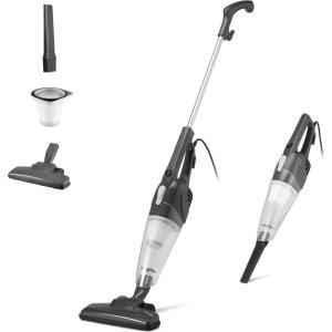 imageAmazon Basics 2in1 Stick Vacuum Cleaner for Home Convertible to Handheld Lightweight 39 LBS with Washable HEPA Filter 05L Dust Cup and Crevice Tools 197Ft Cord 300W BlackVacuum