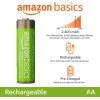 imageAmazon Basics 24Pack Rechargeable AA NiMH HighCapacity Batteries 2400 mAh Recharge up to 400x Times PreCharged12 Count Pack of 1
