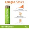 imageAmazon Basics 24Pack Rechargeable AA NiMH HighCapacity Batteries 2400 mAh Recharge up to 400x Times PreCharged16 Count Pack of 1