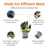 imageAmazon Basics Impact Protection Gloves with Touch Screen Friendly 15G Sandy Nitrile Palm Pack of 120 Pairs Yellow Size XXXSLarge