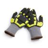 imageAmazon Basics Impact Protection Gloves with Touch Screen Friendly 15G Sandy Nitrile Palm Pack of 120 Pairs Yellow Size XXXSLarge