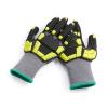 imageAmazon Basics Impact Protection Gloves with Touch Screen Friendly 15G Sandy Nitrile Palm Pack of 120 Pairs Yellow Size XXXSMedium