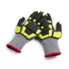 imageAmazon Basics Impact Protection Gloves with Touch Screen Friendly 15G Sandy Nitrile Palm Pack of 120 Pairs Yellow Size XXXSSmall