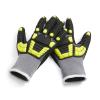 imageAmazon Basics Impact Protection Gloves with Touch Screen Friendly 15G Sandy Nitrile Palm Pack of 120 Pairs Yellow Size XXXSXXSmall