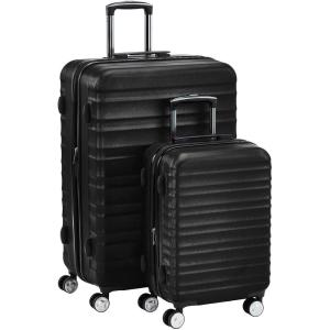 imageAmazon Basics 2 Piece Hardside Spinner Suitcase Luggage with Wheels 20Inch 28Inch BlackBlack