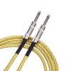 imageAmazon Basics 14 Inch TS Connector Tweed Cloth Jacket Straight Instrument Cable  10 Foot Yellow ampamp BrownYellow  Brown