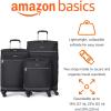 imageAmazon Basics 3 Piece Suitcases Softside Luggage 21quot25quot30quot Durable Design Spinner Wheels Large BlackBlack