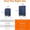 imageAmazon Basics 3 Piece Suitcases Softside Luggage 21quot25quot30quot Durable Design Spinner Wheels Large BlackNavy Blue