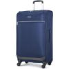 imageAmazon Basics 3 Piece Suitcases Softside Luggage 21quot25quot30quot Durable Design Spinner Wheels Large BlackNavy Blue