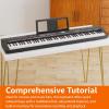 imageAmazon Basics Electric Keyboard 88Keys SemiWeighted Digital Piano with Sustain Pedal Power Supply 2 Speakers Lesson Mode Black