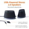 imageAmazon Basics Stereo 20 Speakers for PC or Laptop with Volume Control 35mm Aux input USBPowered 1 Pair SilverBlack