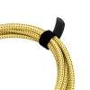 imageAmazon Basics TS 14 Inch Tweed Cloth Jacket RightAngle Instrument Cable for Electric Guitar 10 Foot Yellow ampamp BrownYellow  Brown