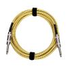 imageAmazon Basics 14 Inch TS Connector Tweed Cloth Jacket Straight Instrument Cable  10 Foot Yellow ampamp BrownYellow  Brown