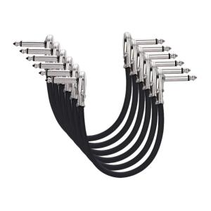 imageAmazon Basics 14 Inch Guitar Patch Auxiliary Cable 6 Inch 6Pack BlackBlack