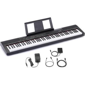 imageAmazon Basics Electric Keyboard 88Keys SemiWeighted Digital Piano with Sustain Pedal Power Supply 2 Speakers Lesson Mode Black