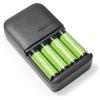 imageAmazon Basics  4 Bay Battery Charger for AA ampamp AAA Rechargeable Batteries with Rechargeable AA NiMh Batteries 4 Count Pack of 1 Type A American Plug Black4 Count Pack of 1