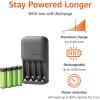 imageAmazon Basics  4 Bay Battery Charger for AA ampamp AAA Rechargeable Batteries with Rechargeable AA NiMh Batteries 4 Count Pack of 1 Type A American Plug Black4 Count Pack of 1