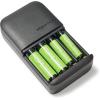 imageAmazon Basics  4 Bay Battery Charger for AA ampamp AAA Rechargeable Batteries with Rechargeable AA NiMh Batteries 4 Count Pack of 1 Type A American Plug Black8 Count