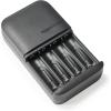 imageAmazon Basics  4 Bay Battery Charger for AA ampamp AAA Rechargeable Batteries with Rechargeable AA NiMh Batteries 4 Count Pack of 1 Type A American Plug Black4 Count Pack of 1