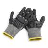 imageAmazon Basics 100 Pairs Impact Protection Gloves with Touch Screen Friendly 15G Sandy Nitrile Palm Black Size XLarge 100 Count Pack of 1Black
