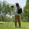 imageAmazon Basics 50inch Lightweight Portable Camera Mount Tripod Stand with Bag for Travel Photography ChampagneGray