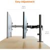 imageAmazon Basics Adjustable Dual Computer Monitor Arm Mount Holds up to 32quot Monitors BlackSingle
