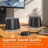 imageAmazon Basics Bluetooth and USB Computer Speakers with Blue Lighting Large Black