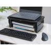 imageAmazon Basics Height Adjustable Rectangular Computer Monitor Riser Desk Stand with Storage for Reduced Neck Strain  Fits Monitors Laptops Up to 22lbs Black1Pack