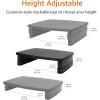 imageAmazon Basics Height Adjustable Rectangular Computer Monitor Riser Desk Stand with Storage for Reduced Neck Strain  Fits Monitors Laptops Up to 22lbs Black1Pack