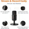 imageAmazon Basics USB Condenser Microphone for Streaming Recording and Podcasting on PC Plug and Play Cardioid Pickup Adjustable Stand with 360 Rotation 58 x 34 inches Black