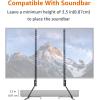 imageAmazon Basics Universal TV Stand Black  Height Adjustable up to 77 inch Compatible with soundbars Hold up to 80 lbs