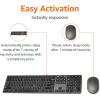 imageAmazon Basics Wireless Keyboard and Mouse Combo  Rechargeable Ultra Slim Design Quiet Full Size Number Pad QWERTY BlackQWERTY