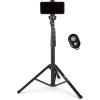 imageAmazon Basics 64inch Extendable Tripod for iPhones and Smartphones Selfie Stick Mode and Phone Tripod Mode Black
