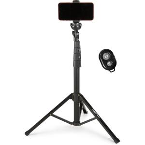 imageAmazon Basics 64inch Extendable Tripod for iPhones and Smartphones Selfie Stick Mode and Phone Tripod Mode Black