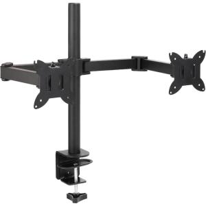 imageAmazon Basics Adjustable Dual Computer Monitor Arm Mount Holds up to 32quot Monitors BlackDual