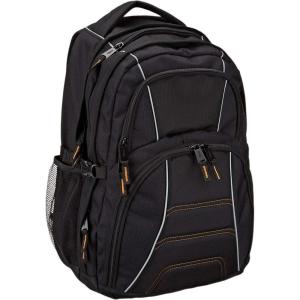 imageAmazon Basics Laptop Backpack for School Work Travel Fits Up to 17inch Laptops Binders Black