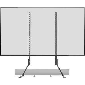 imageAmazon Basics Universal TV Stand Black  Height Adjustable up to 77 inch Compatible with soundbars Hold up to 80 lbs