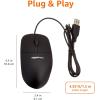 imageAmazon Basics 3Button Wired USB Computer Mouse Black  Pack of 3030Pack