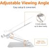 imageAmazon Basics Ergonomic and Foldable Laptop Stand for Desk Adjustable Riser Fits all Laptops and Notebooks up to 173 Inch 10 x 87 x 6 in Silver